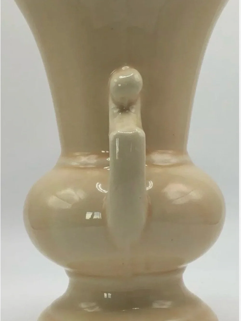 Vintage McCoy Vase Cream /Peach with double Handles 1940s USA